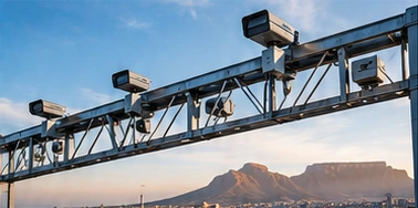 Road-safety cameras mounted on an overhead gantry